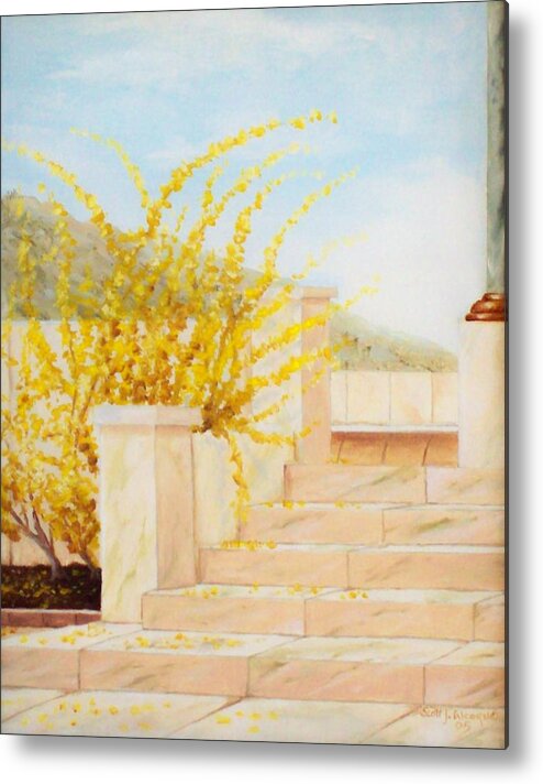 Landscape Metal Print featuring the painting Marble Steps by Scott Alcorn