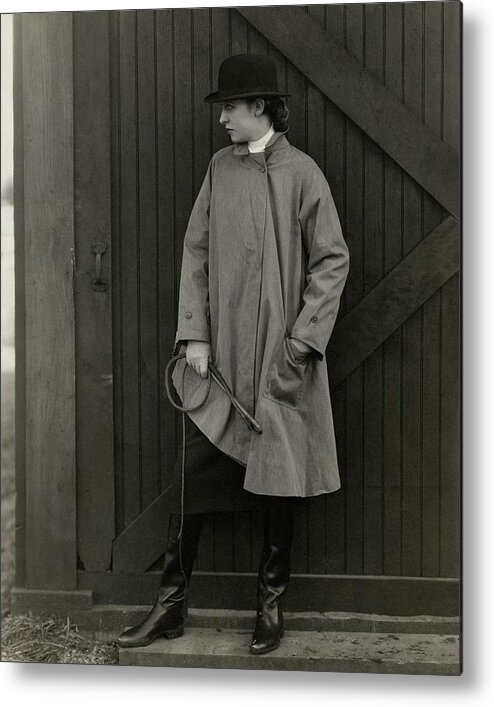 Exterior Metal Print featuring the photograph Marion Morehouse Wearing A Mackintosh Jacket by Edward Steichen