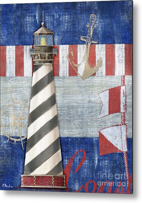 Nautical Metal Print featuring the painting Maritime Lighthouse II by Paul Brent