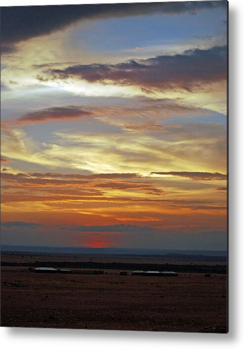 Sunset Metal Print featuring the photograph Masai Sunset by Pamela Peters