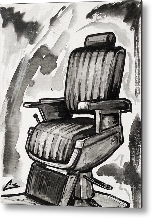 Barber Metal Print featuring the painting Master Chair by Shop Aethetiks
