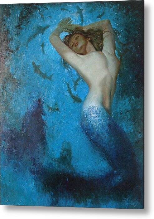 Ignatenko Metal Print featuring the painting Mermaid by Sergey Ignatenko