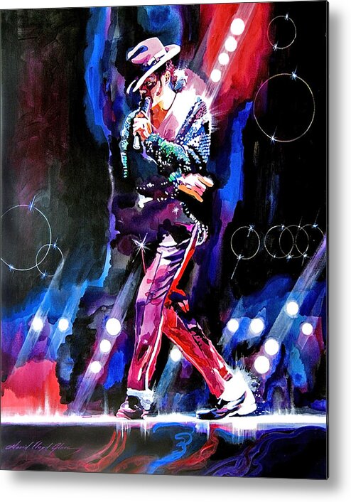 Michael Jackson Metal Print featuring the painting Michael Jackson Moves by David Lloyd Glover