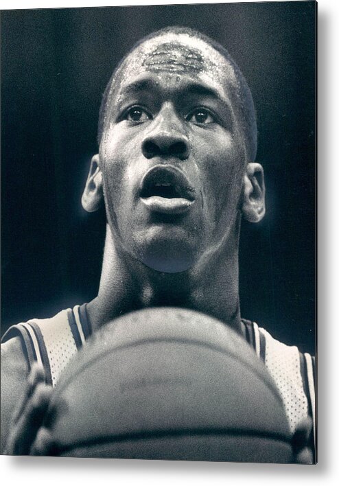 Classic Metal Print featuring the photograph Michael Jordan Shots Free Throw by Retro Images Archive