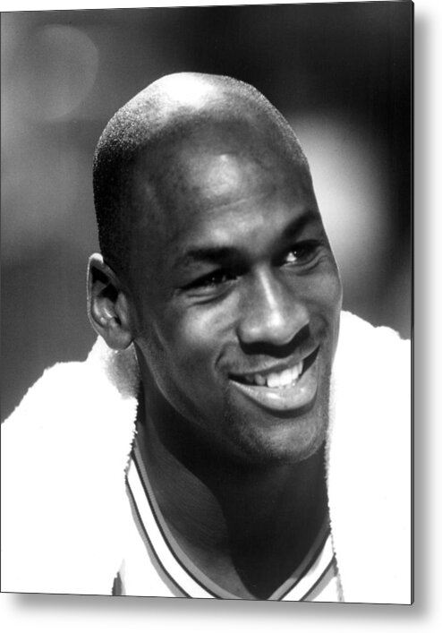 Classic Metal Print featuring the photograph Michael Jordan Smiles by Retro Images Archive