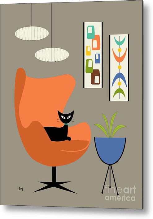 Mid Century Modern Metal Print featuring the digital art Mini Oblongs and Mobile by Donna Mibus