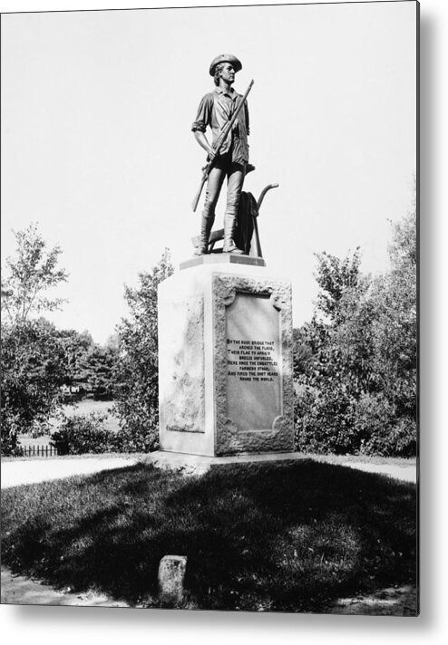 1876 Metal Print featuring the photograph Minuteman Statue by Granger