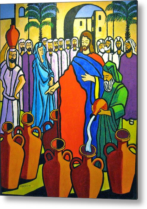 Religious Metal Print featuring the painting Miracle at Cana by Nicholas Martori
