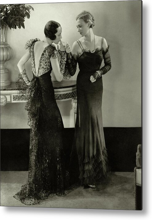 Indoors Metal Print featuring the photograph Models In Evening Gowns by Edward Steichen