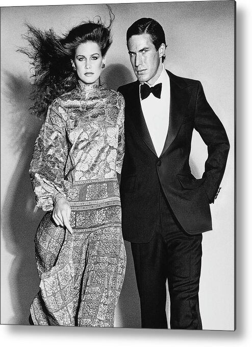 Beauty Metal Print featuring the photograph Models In Formal Wear by Chris von Wangenheim