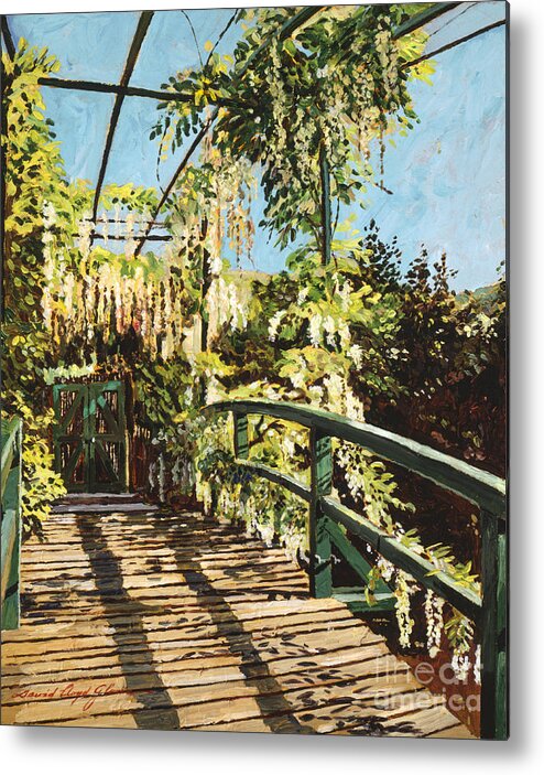 Gardens Metal Print featuring the painting Monet's Bridge Giverny by David Lloyd Glover