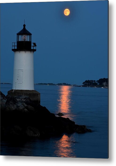 Salem Metal Print featuring the photograph Moon over Winter Island Salem MA by Toby McGuire