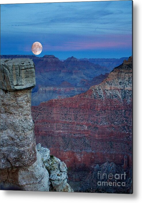 Moon Rise Grand Canyon Metal Print featuring the photograph Moon Rise Grand Canyon by Patrick Witz
