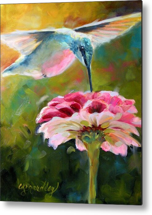 Hummingbird Metal Print featuring the painting Morning Sweets by Chris Brandley