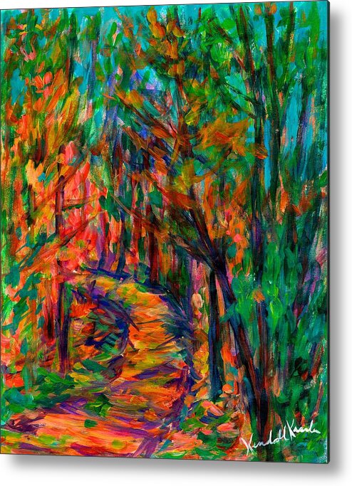 Mountain Path Paintings Metal Print featuring the painting Mountain Path by Kendall Kessler