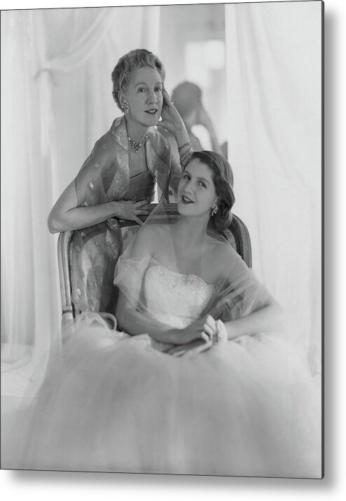 Party Metal Print featuring the photograph Mrs. Francis Mcneil Bacon IIi And Her Daughter by Horst P. Horst