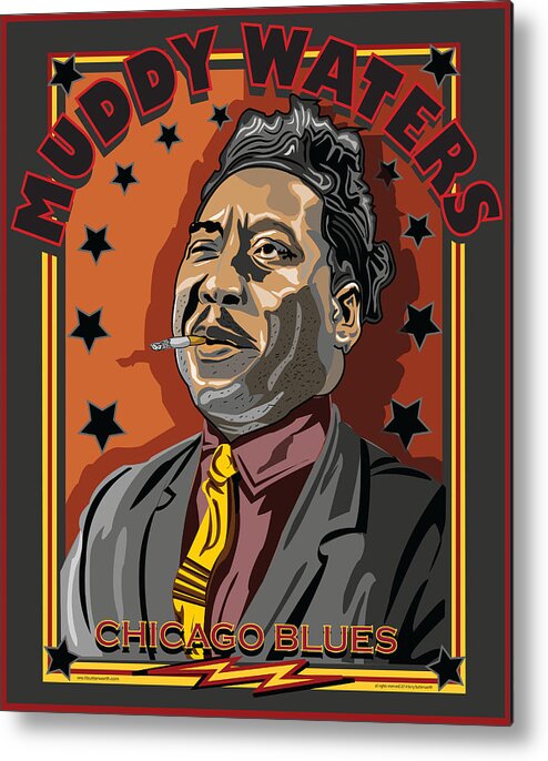Muddy Waters Metal Print featuring the digital art Muddy Waters Chicago Blues by Larry Butterworth