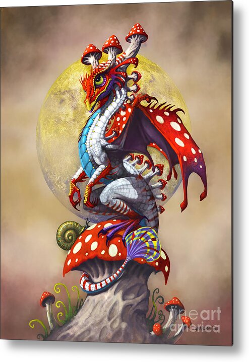 Dragon Metal Print featuring the digital art Mushroom Dragon by Stanley Morrison