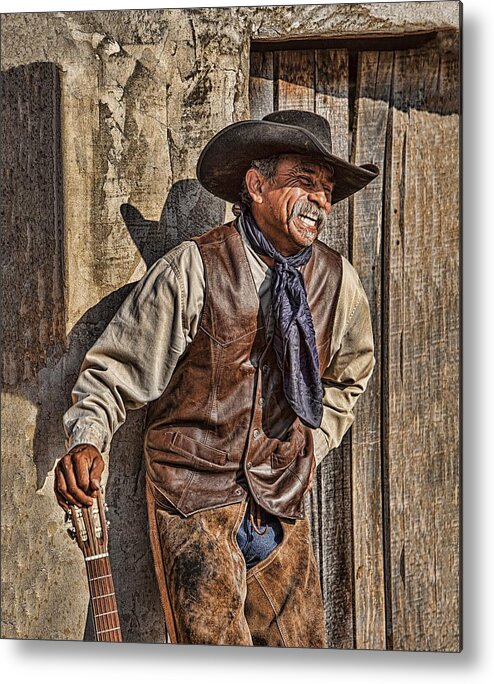 Cowboy Metal Print featuring the photograph Music Soothes the Soul by Jack Milchanowski