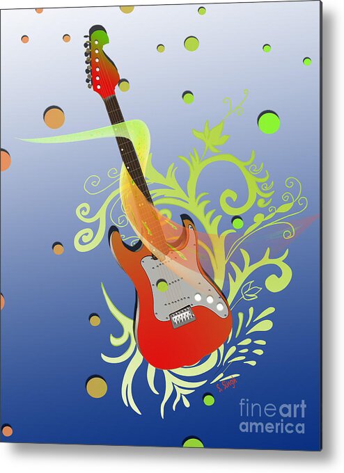 Guitar Metal Print featuring the painting Music Time by Sarabjit Singh
