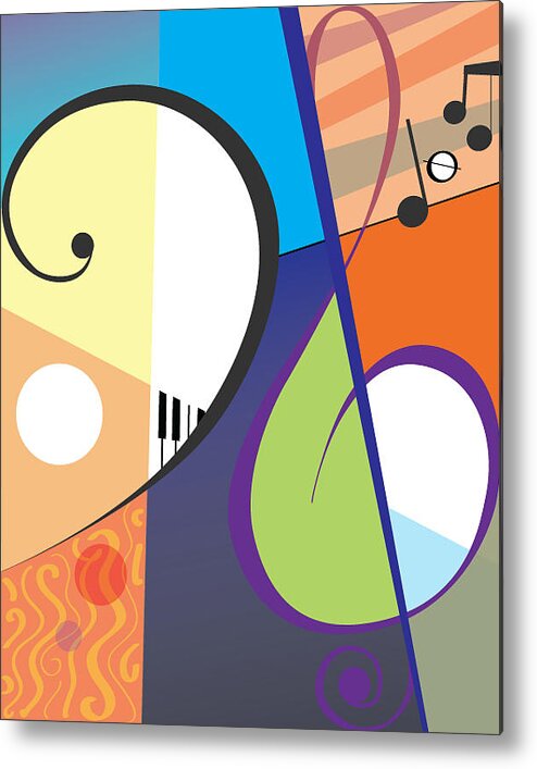 Abstract Metal Print featuring the painting Musica by David Ralph