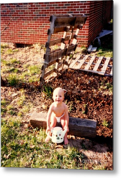  Metal Print featuring the photograph My Lil Gardener by Kelly Awad