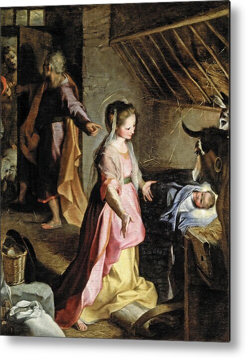 Federico Barocci Metal Print featuring the painting Nativity by Federico Barocci