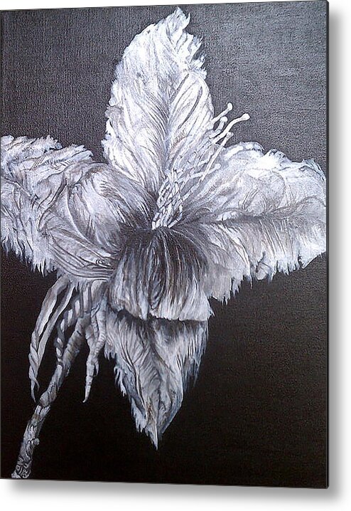 Flower Metal Print featuring the painting Negative Essence by Fallon Franzen