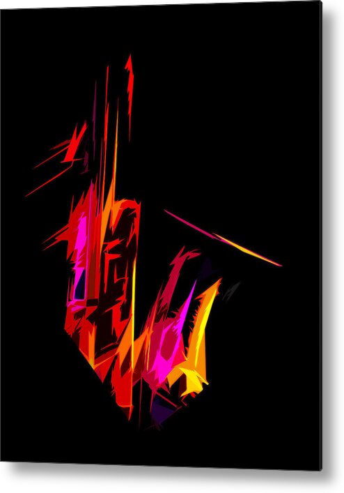 Music Metal Print featuring the digital art Neon Sax by Terry Fiala