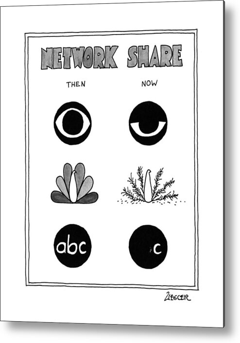 No Caption
Network Share. Tv Network Logos Metal Print featuring the drawing Network Share by Jack Ziegler