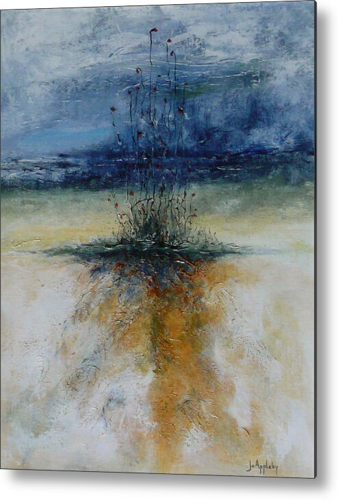 Abstract Reeds Metal Print featuring the painting New Beginnings by Jo Appleby