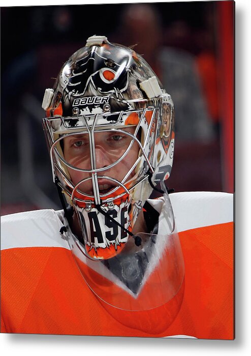 National Hockey League Metal Print featuring the photograph New Jersey Devils V Philadelphia Flyers by Bruce Bennett