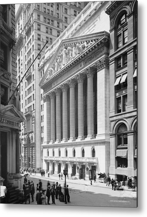 New York City Metal Print featuring the photograph New York Stock Exchange, New York in 1904 by American School