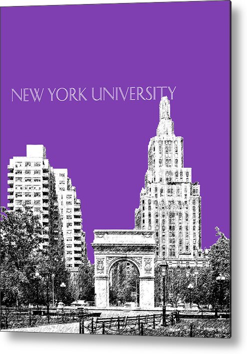 University Metal Print featuring the digital art New York University - Washington Square Park - Purple by DB Artist