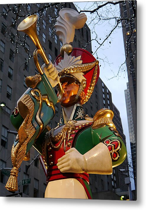 Nyc Metal Print featuring the photograph NYC - Rockerfeller Bugler by Richard Reeve