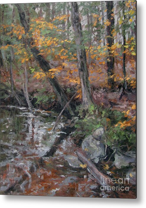 October Leaves Metal Print featuring the painting October Leaves by Gregory Arnett