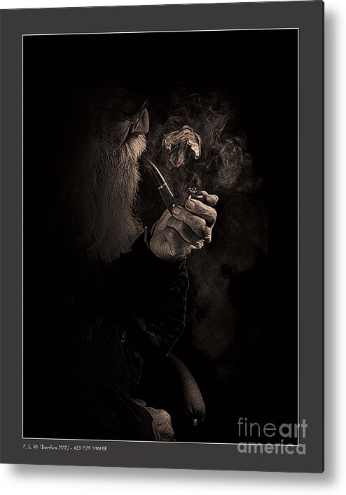 Person Metal Print featuring the photograph Old Pipe Smoker by Pedro L Gili