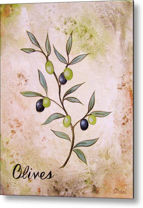 Still Life Metal Print featuring the painting Olives Painting by Chris Hobel