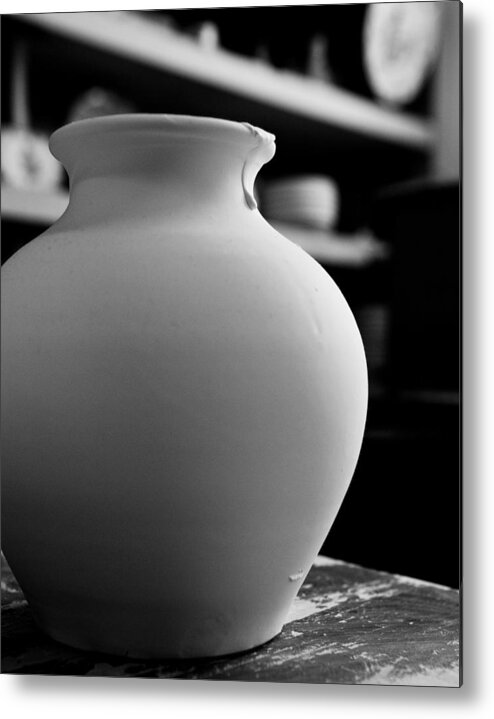 Art Metal Print featuring the photograph One earthenware jug by Joseph Amaral