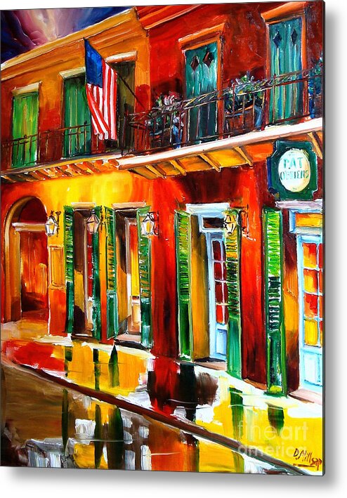 New Orleans Metal Print featuring the painting Outside Pat O'Brien's Bar by Diane Millsap