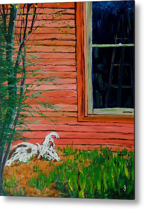 Artist Studio Metal Print featuring the painting Outside The Artist's Studio by Cheryl Nancy Ann Gordon