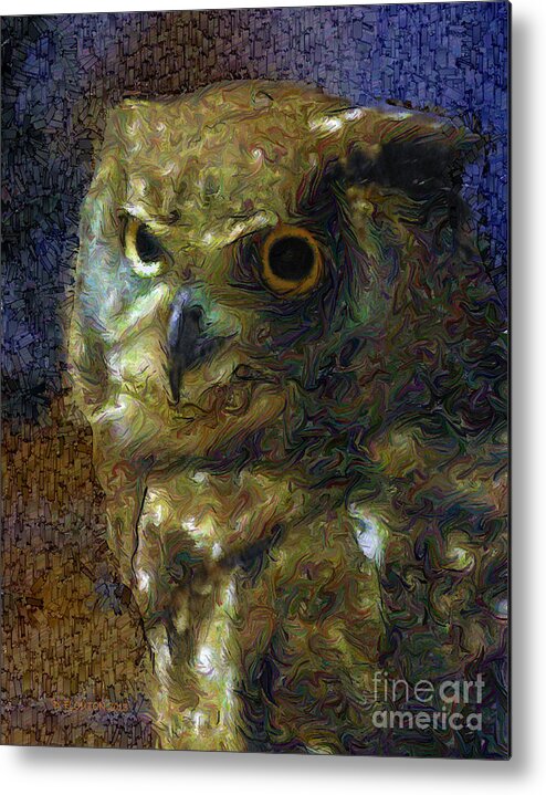 Owl Metal Print featuring the photograph Owl by Dee Flouton