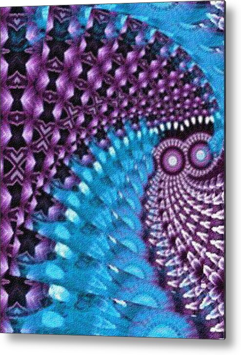 Owl Metal Print featuring the digital art Owl of the night by Artistinoz Jodie sims