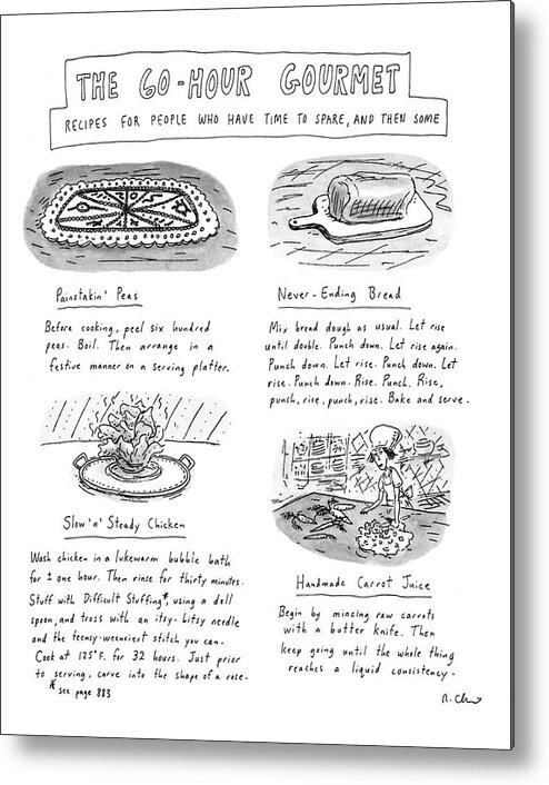 Dining Metal Print featuring the drawing Painstakin' Peas by Roz Chast