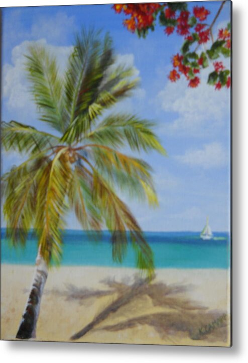 Seascape Metal Print featuring the painting Palm Beach by Kathie Camara