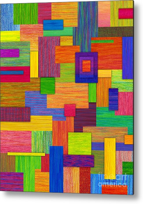 Colored Pencil Metal Print featuring the painting Parallelograms by David K Small