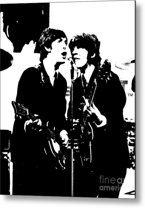 Beatles Metal Print featuring the painting Paul and George by Leland Castro