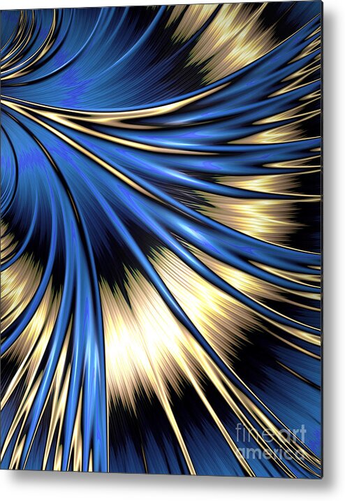 Peacock Metal Print featuring the digital art Peacock Tail Feather by Vix Edwards