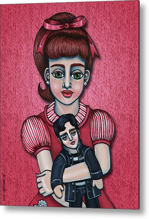 1950s Metal Print featuring the painting Peggy Sue by Victoria De Almeida