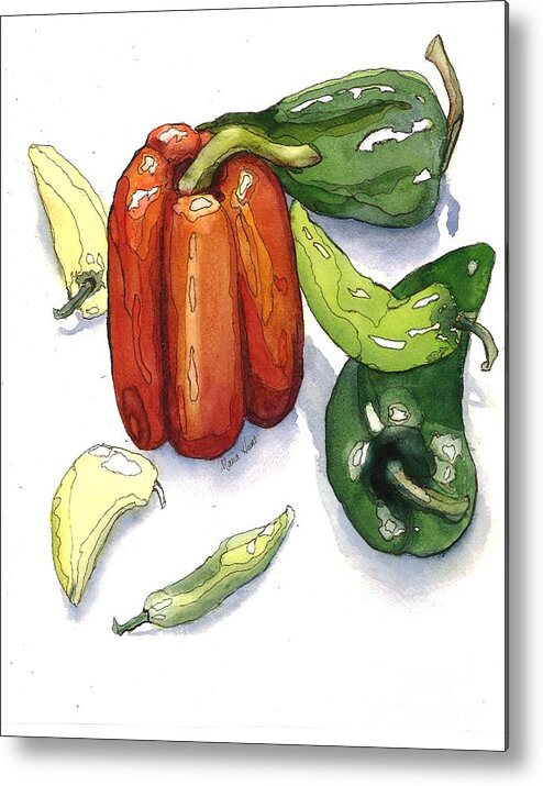 Vegetables Metal Print featuring the painting Fajita Fiesta by Maria Hunt
